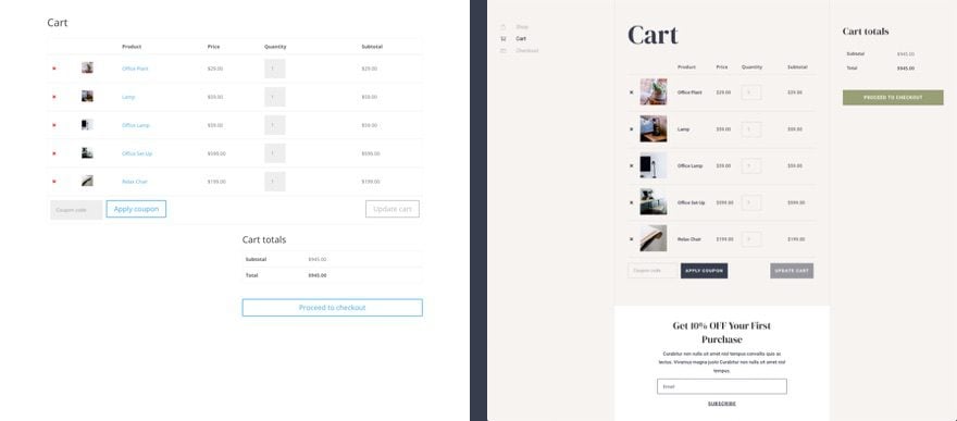 Download the first FREE Cart & Checkout Page Template Sets for Divi