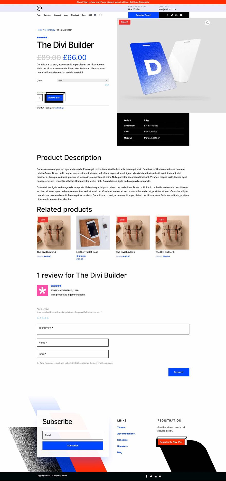 black friday 2021 product page templates pack