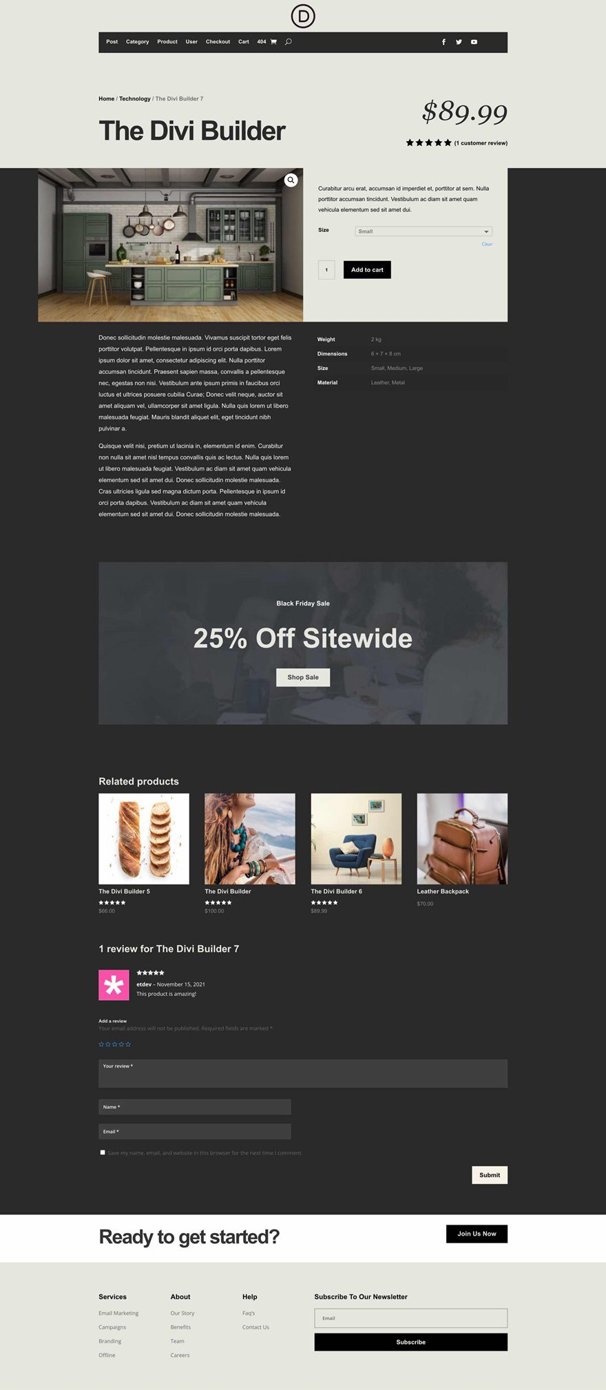 black friday 2021 product page templates pack