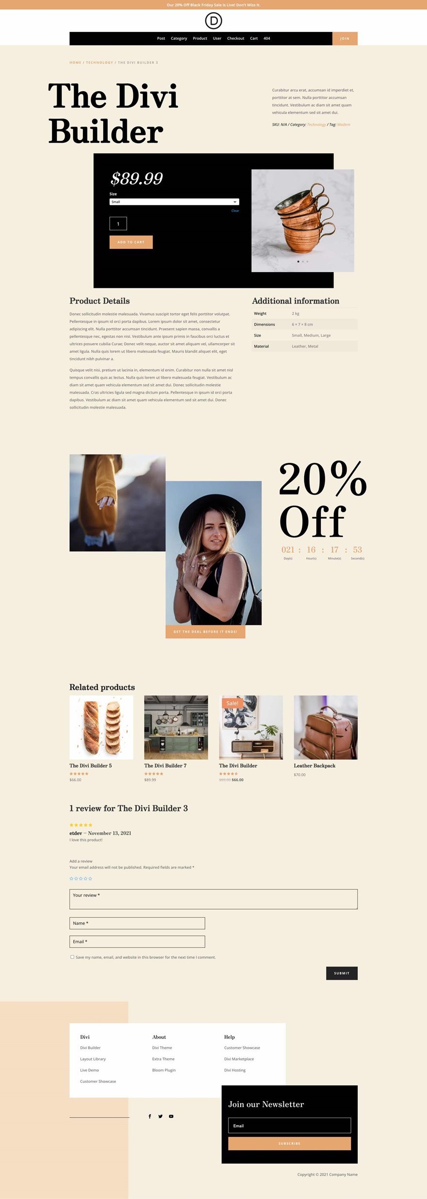 black friday 2021 product page templates pack