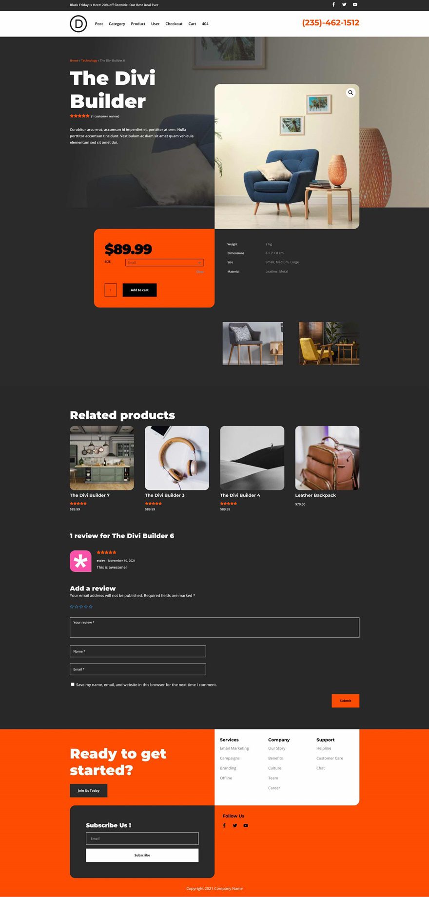 black friday 2021 product page templates pack