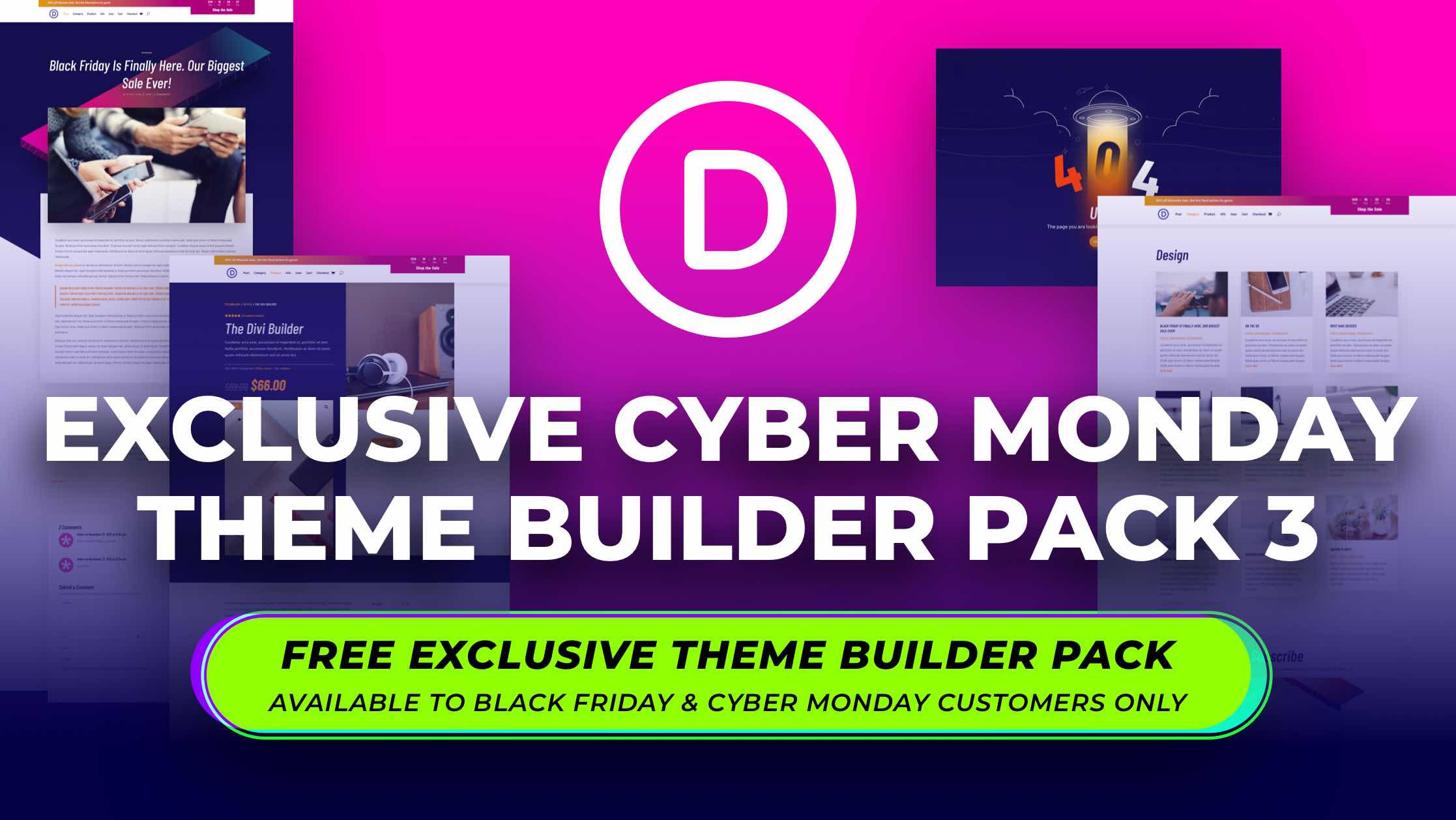 Get the Exclusive FREE Cyber Monday Theme Builder Pack #3