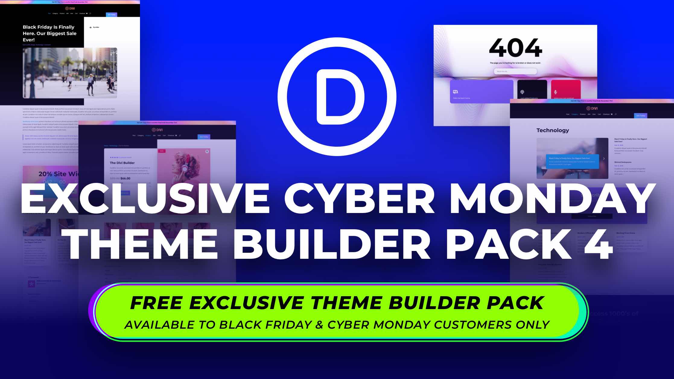 Get the Exclusive FREE Cyber Monday Theme Builder Pack #4