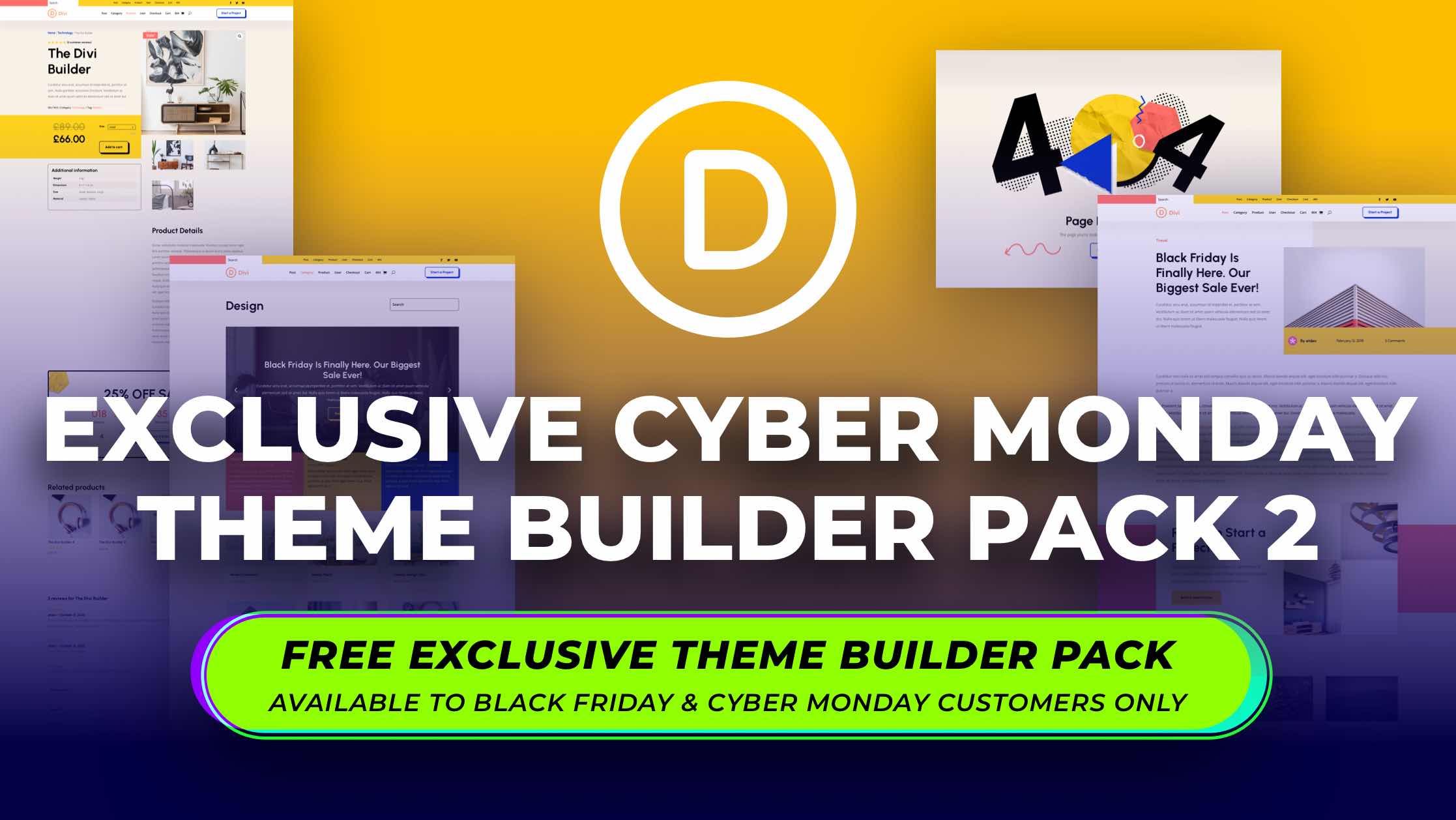 Get the Exclusive FREE Cyber Monday Theme Builder Pack #2