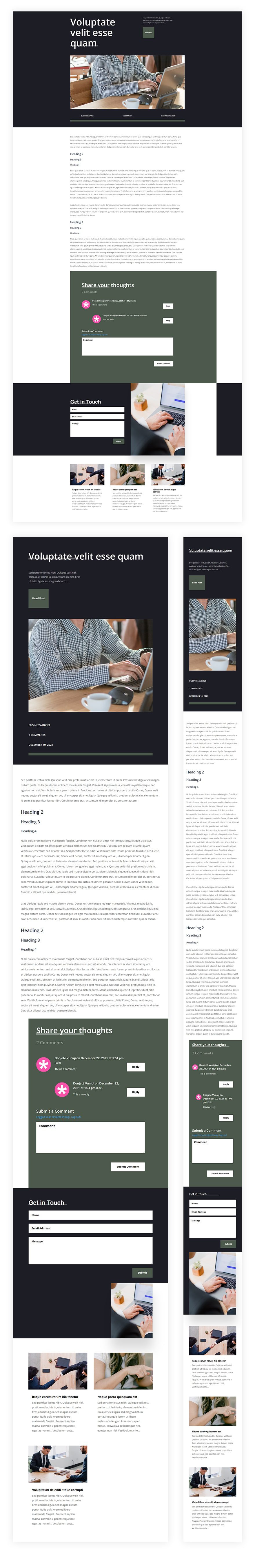 blog post template corporate layout pack