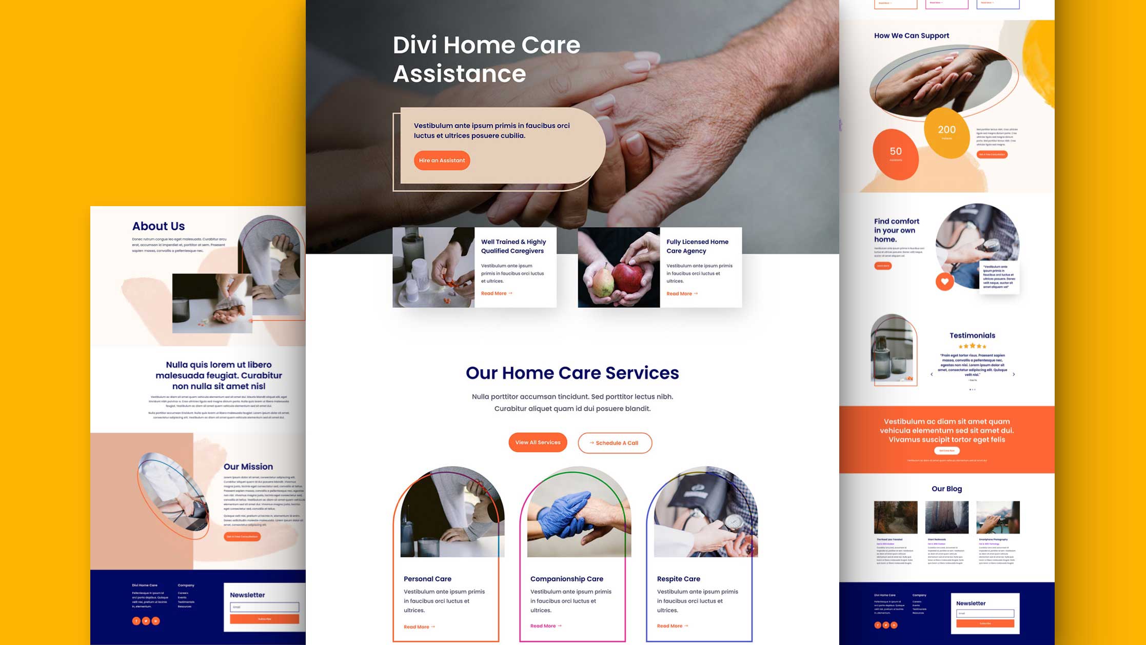 Get A Free Home Care Layout Pack For Divi