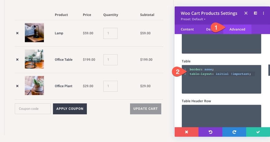 Divi WooCommerce Cart Page Template