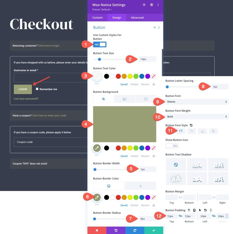 woocommerce checkout page template for Divi