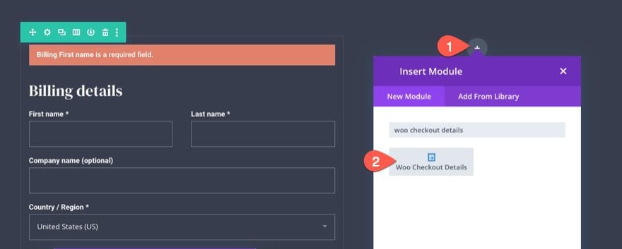 woocommerce checkout page template for Divi