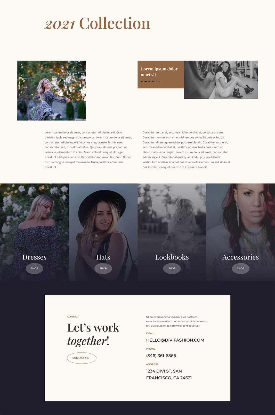 divi fashion designer layout pack