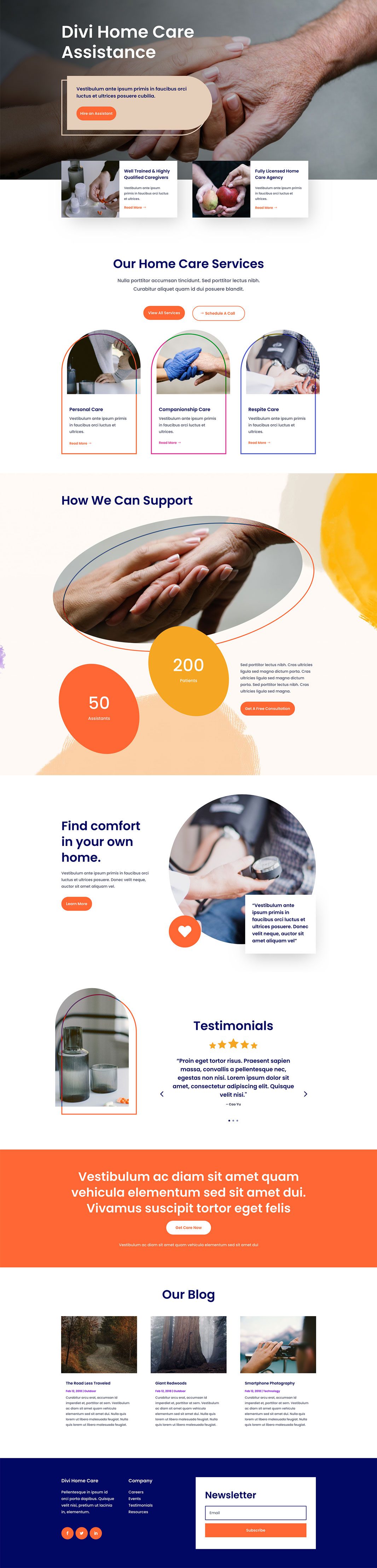 divi home care layout pack