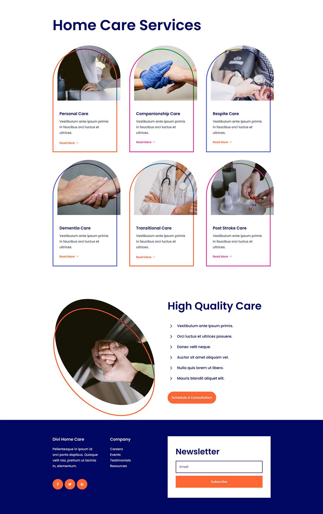 divi home care layout pack