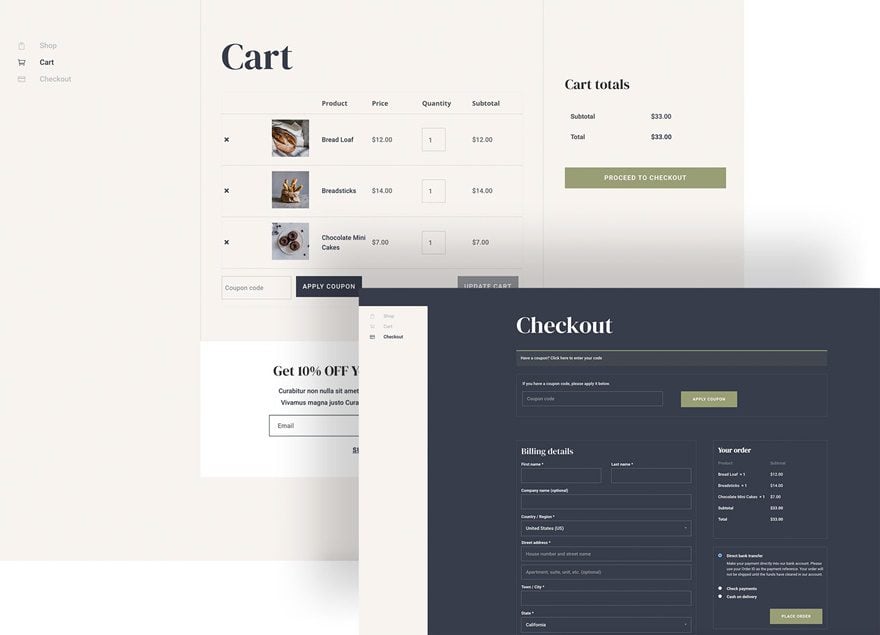 Download the first FREE Cart & Checkout Page Template Sets for Divi