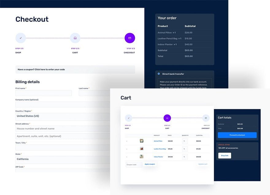 Download the first FREE Cart & Checkout Page Template Sets for Divi