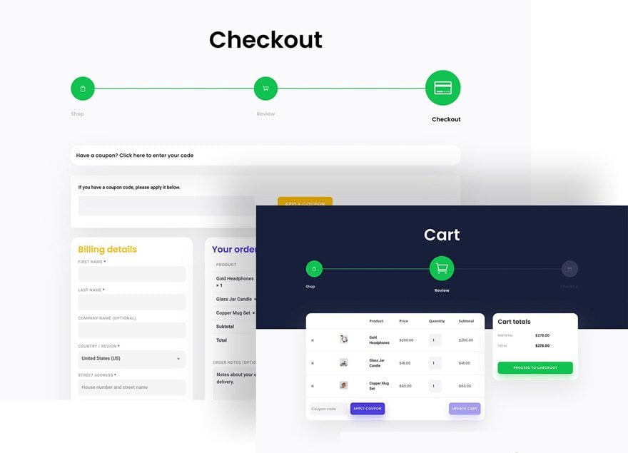 Download the first FREE Cart & Checkout Page Template Sets for Divi