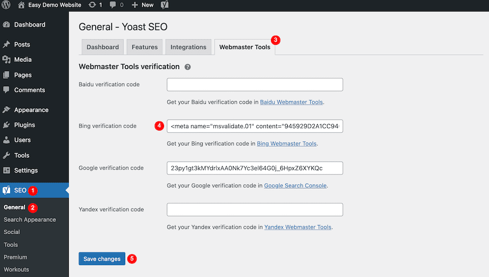 bing webmaster tools sitemap