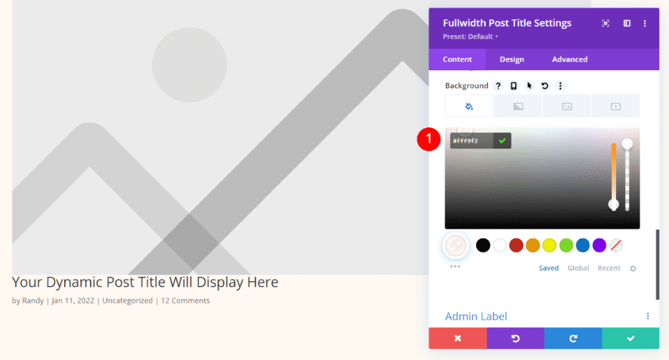 Fullscreen Post Title Module