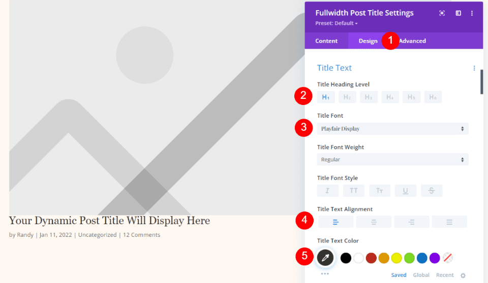 Fullscreen Post Title Module