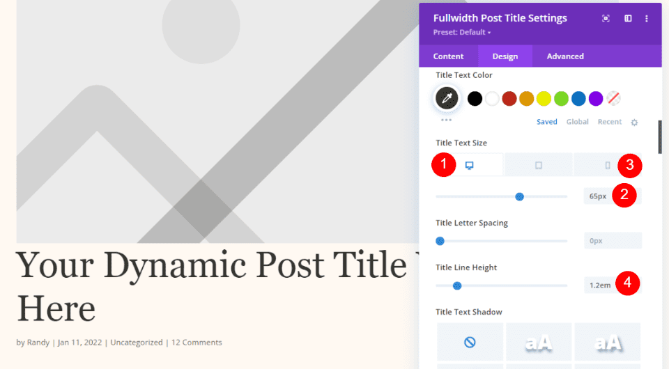 Fullscreen Post Title Module