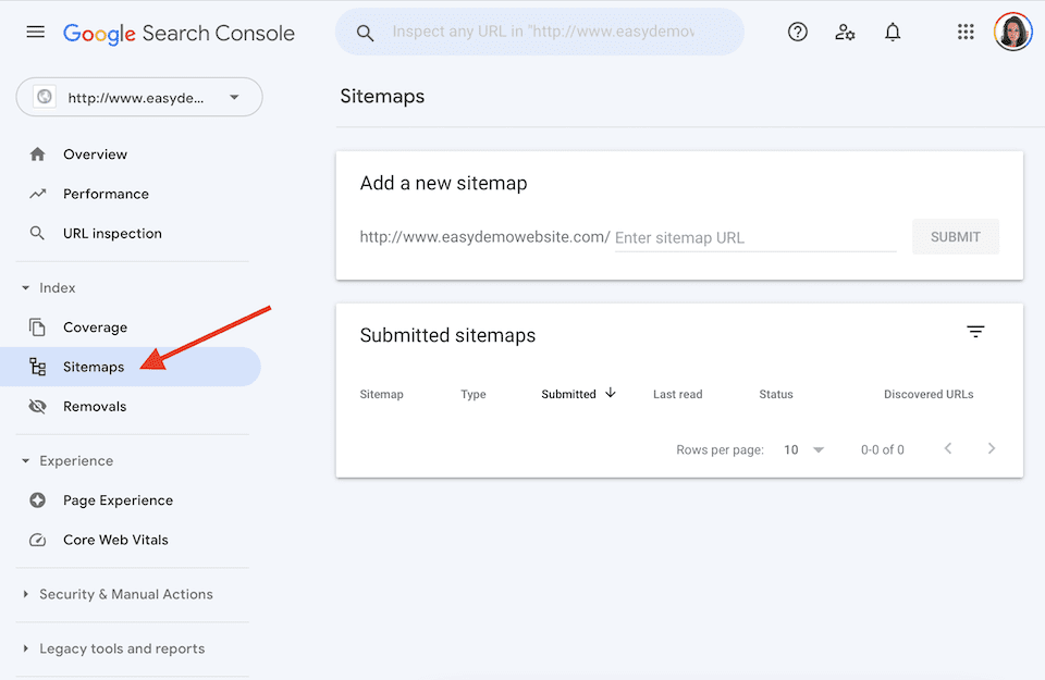 Google search console как добавить sitemap