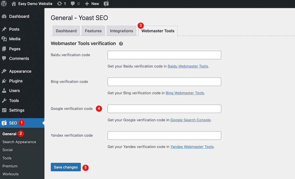 google search console sitemap