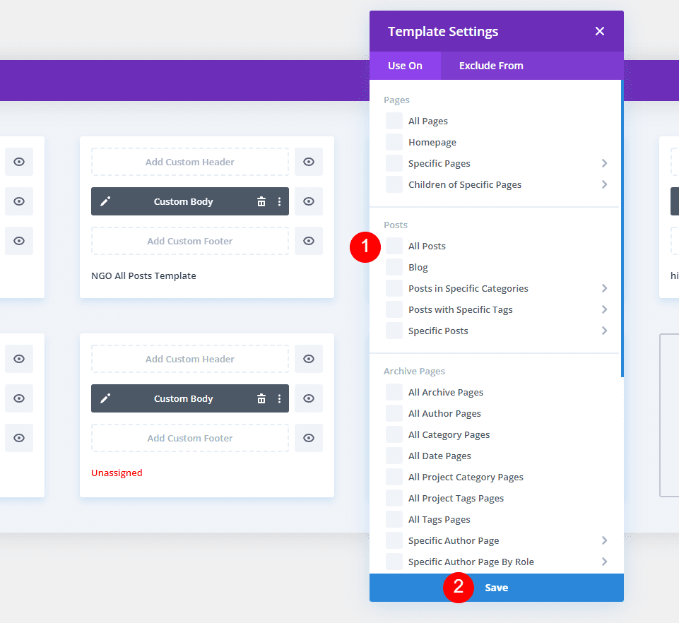 Setting the Default Blog Post Template