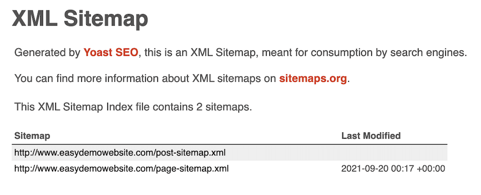 XML sitemap