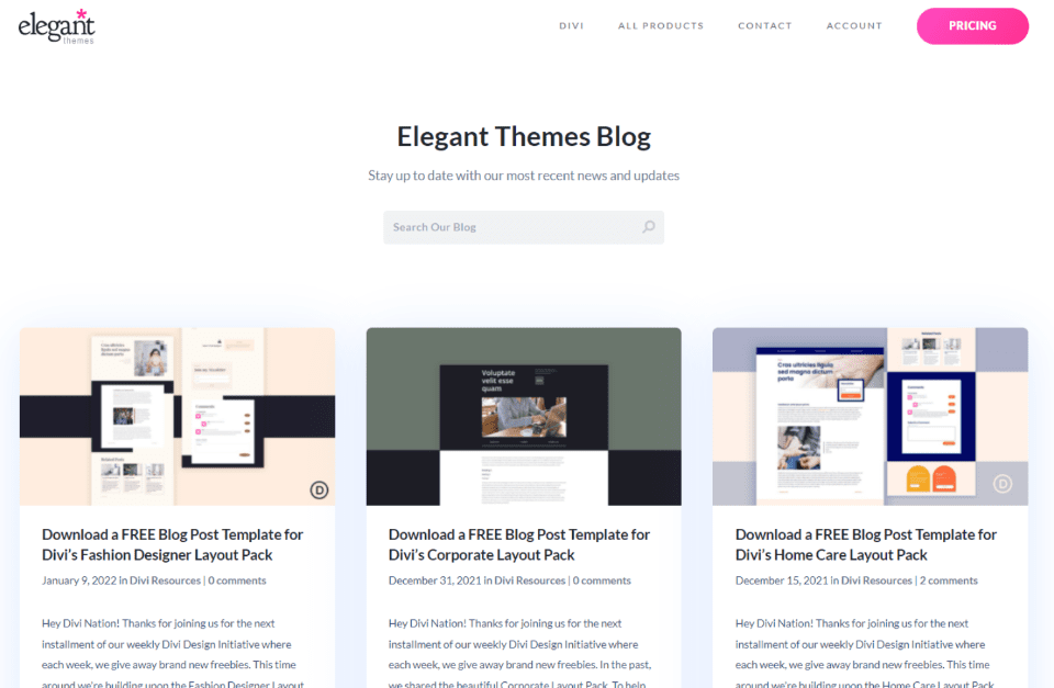 Upload or Create a Blog Post Template