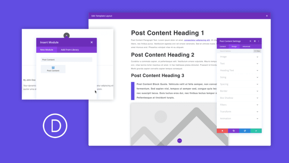 Use the Post Content Module in the Theme Builder