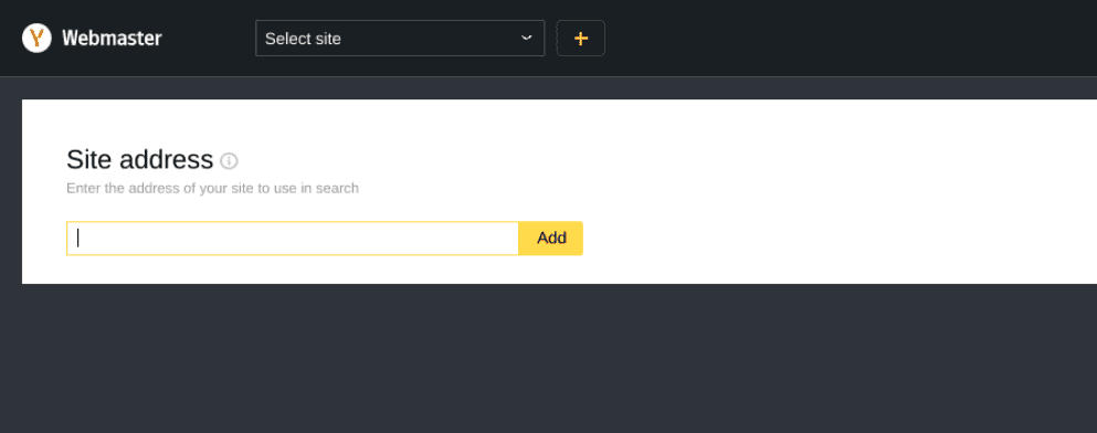 Adding a site to Yandex.
