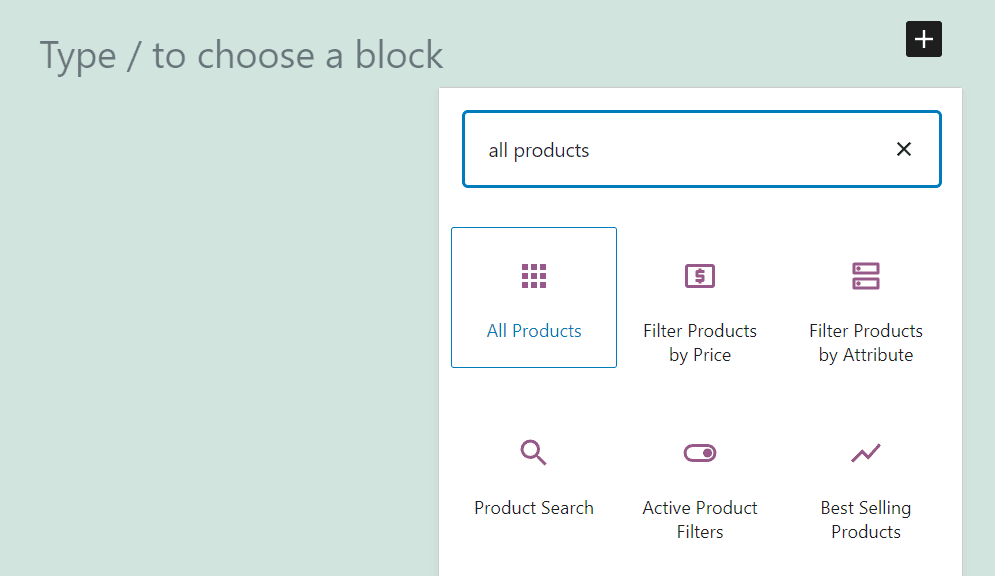 Adding an All Products block in WooCommerce