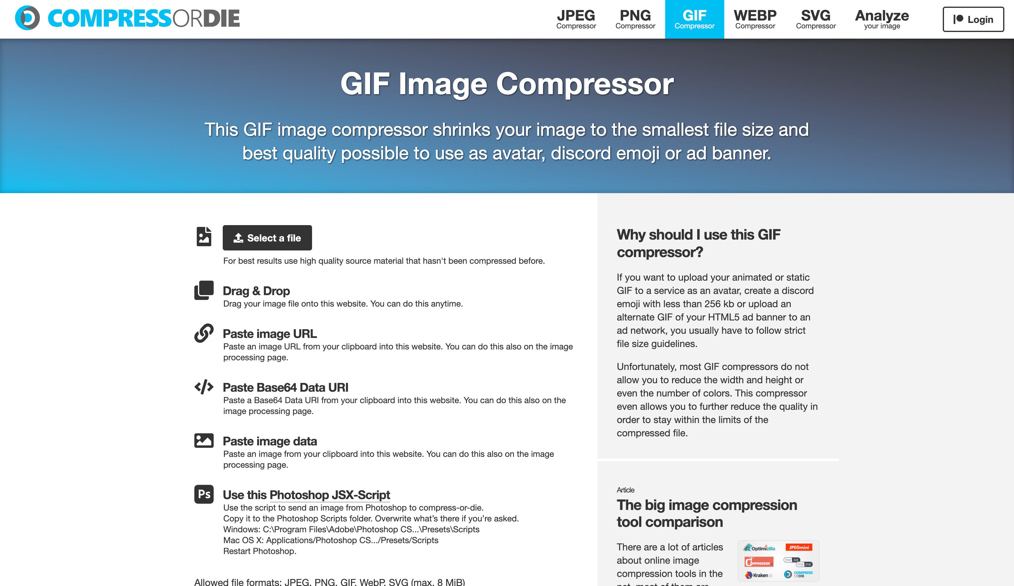 Compress your GIF & animated GIFs in seconds for free!