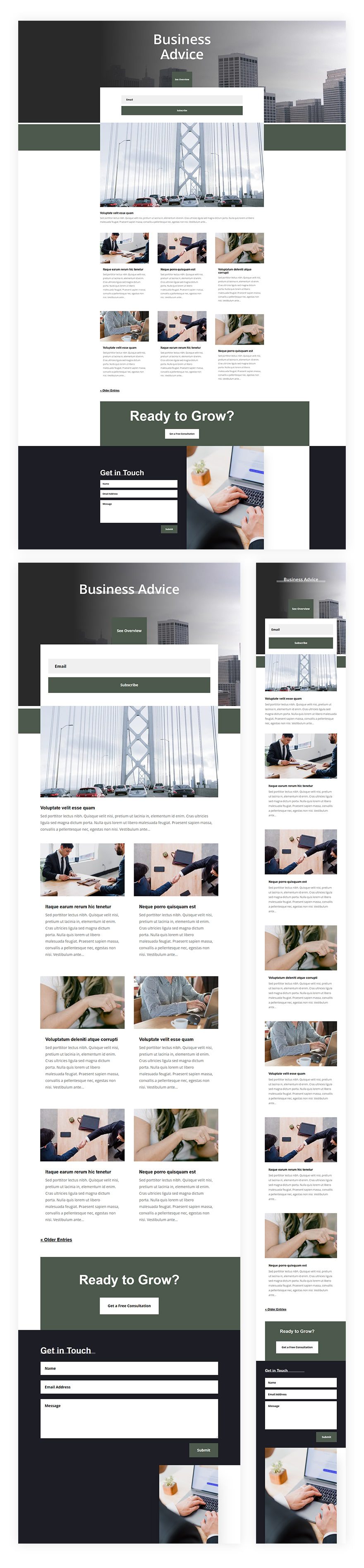 corporate category page template