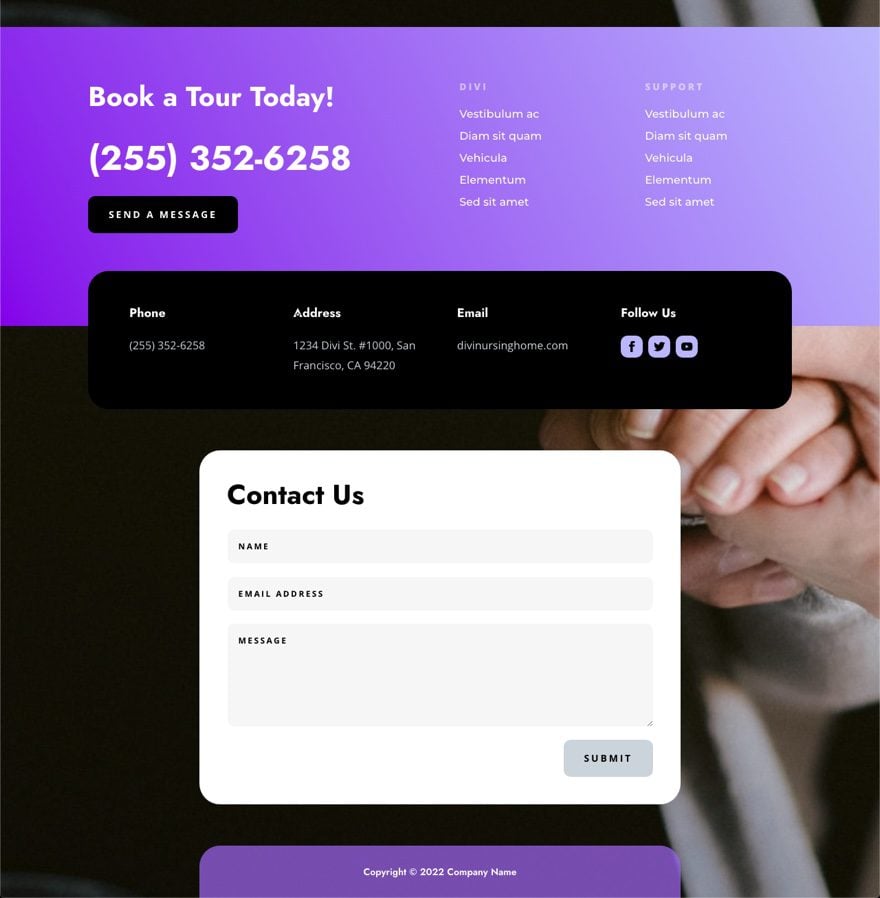 nursing home header footer