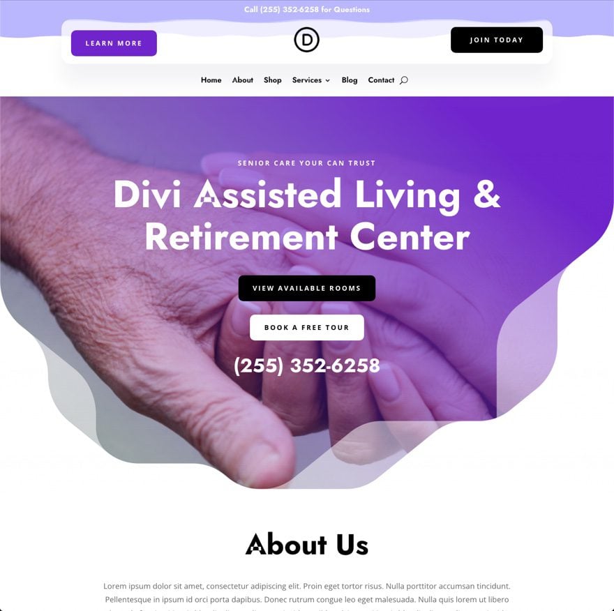 nursing home header footer