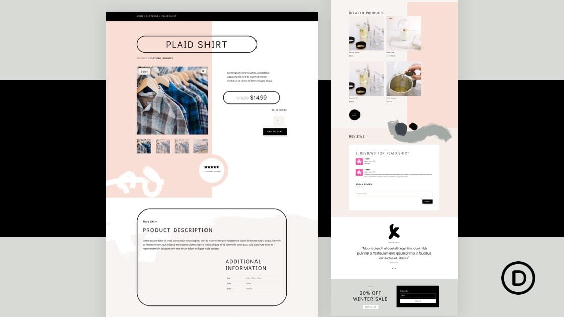 Download a FREE Product Page Template for Divi’s Clothing Store Layout Pack