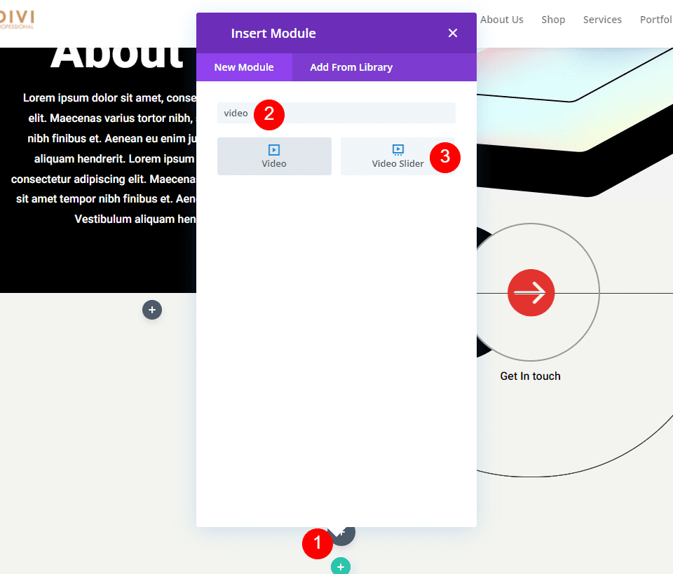 Adding the Video Slider Module to a New Page