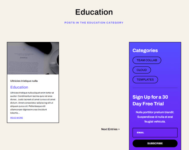 How to Use a Blog Module Inside a Category and/or Archive Page Template
