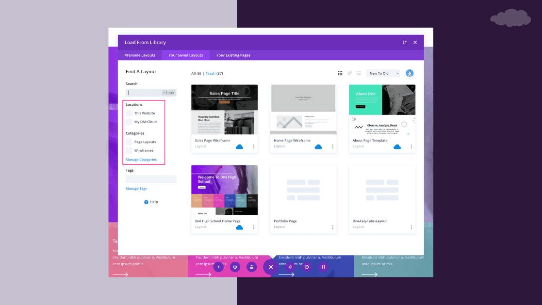 How to Organize Divi Cloud Items by Category and Tags