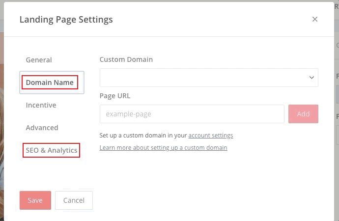 LP custom domain and analytics