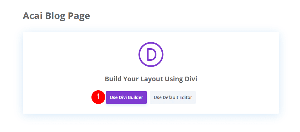 Switch Over to Divi Builder
