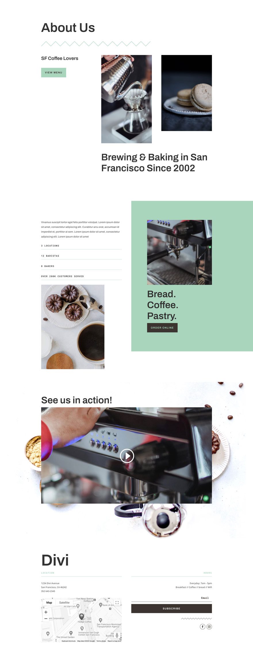 divi cafe layout pack