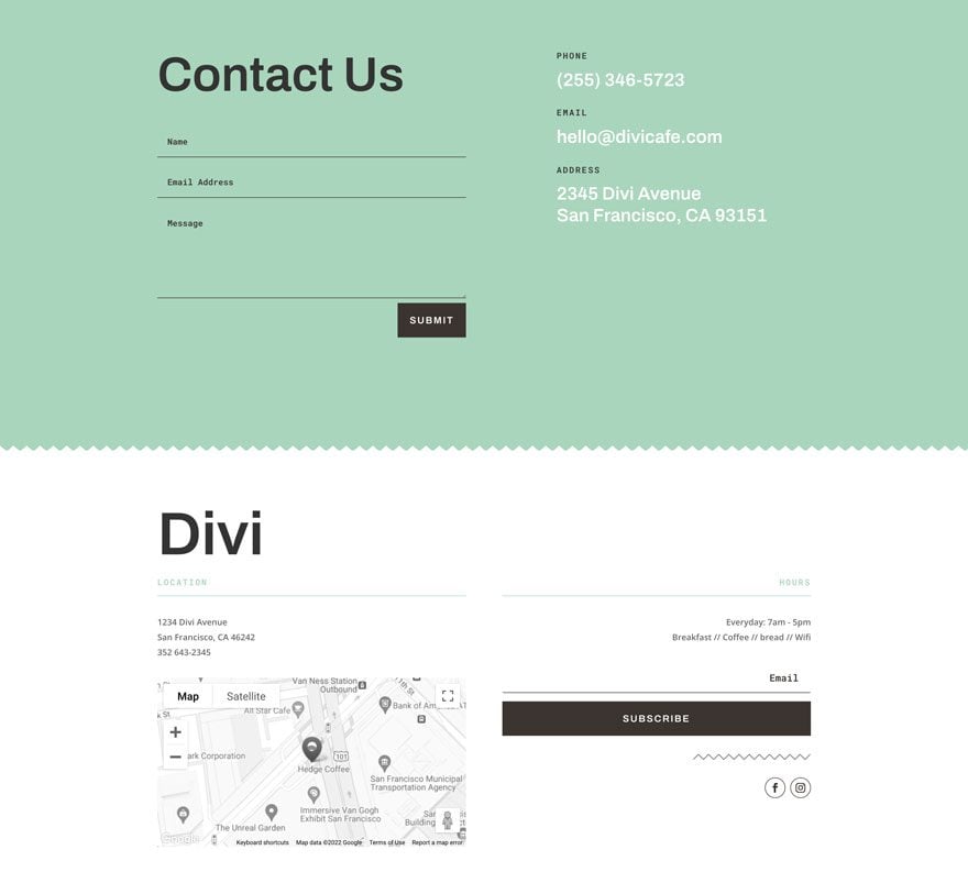 divi cafe layout pack