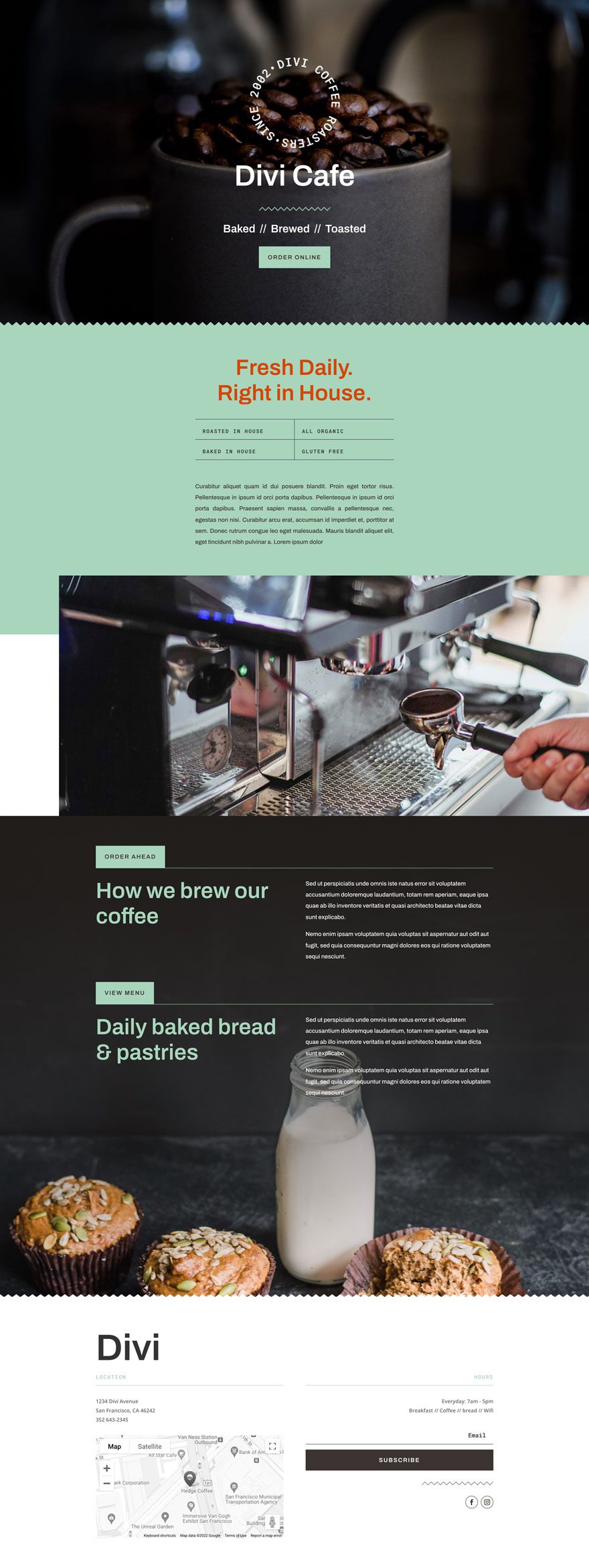 divi cafe layout pack