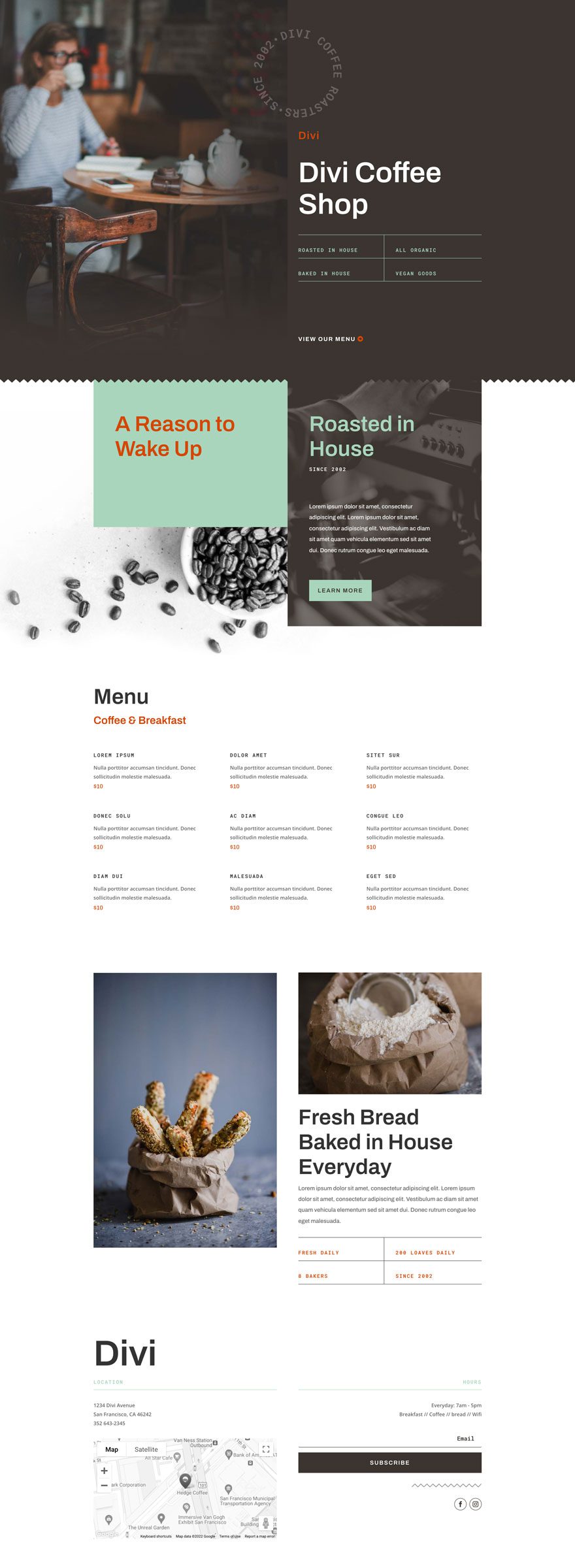 divi cafe layout pack