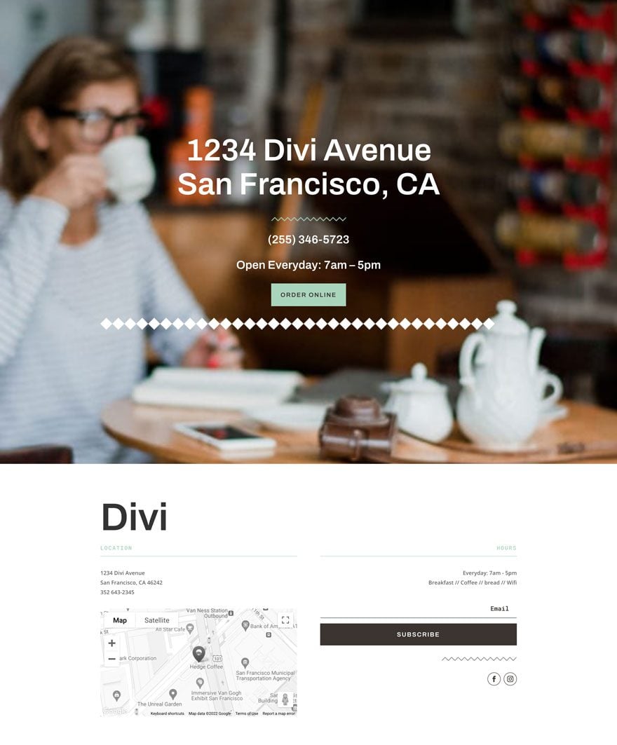 divi cafe layout pack