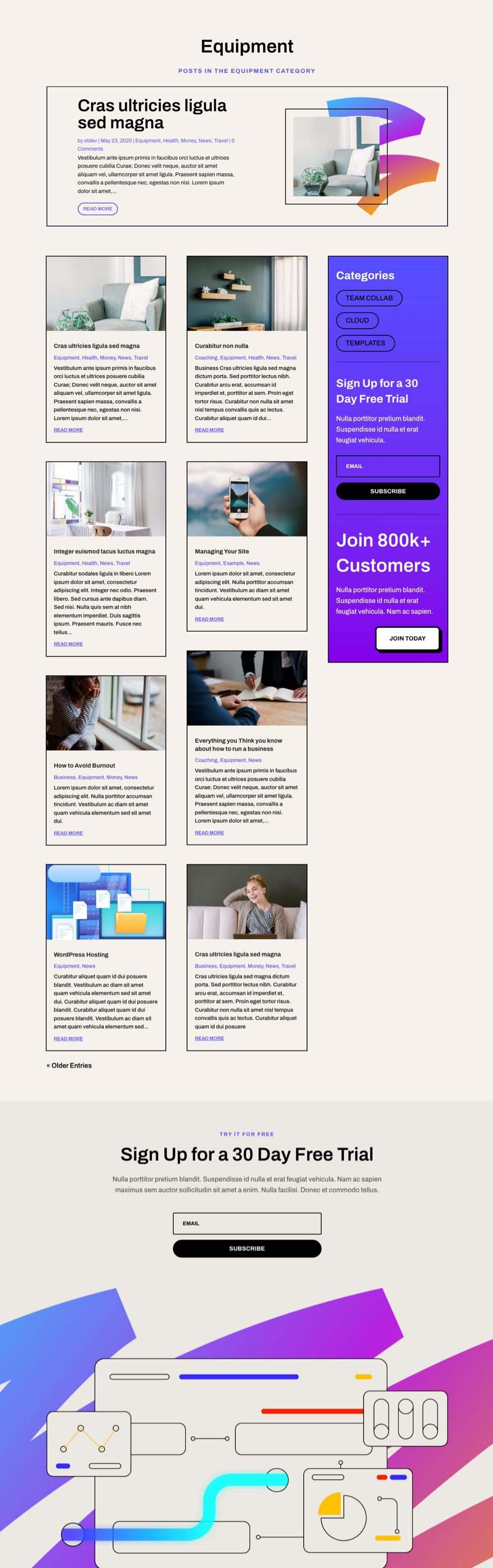 divi software category page template