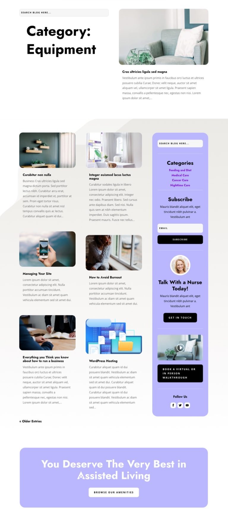Download A FREE Category Page Template For Divi s Nursing Home Layout Pack