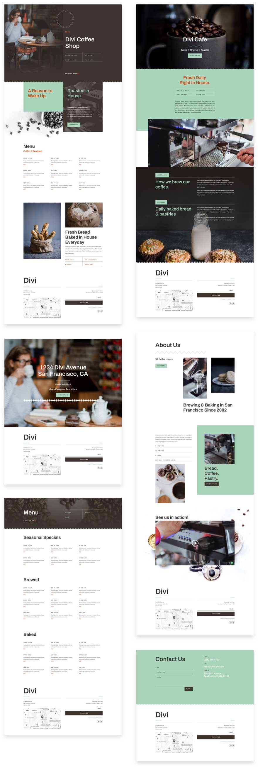 divi cafe layout pack