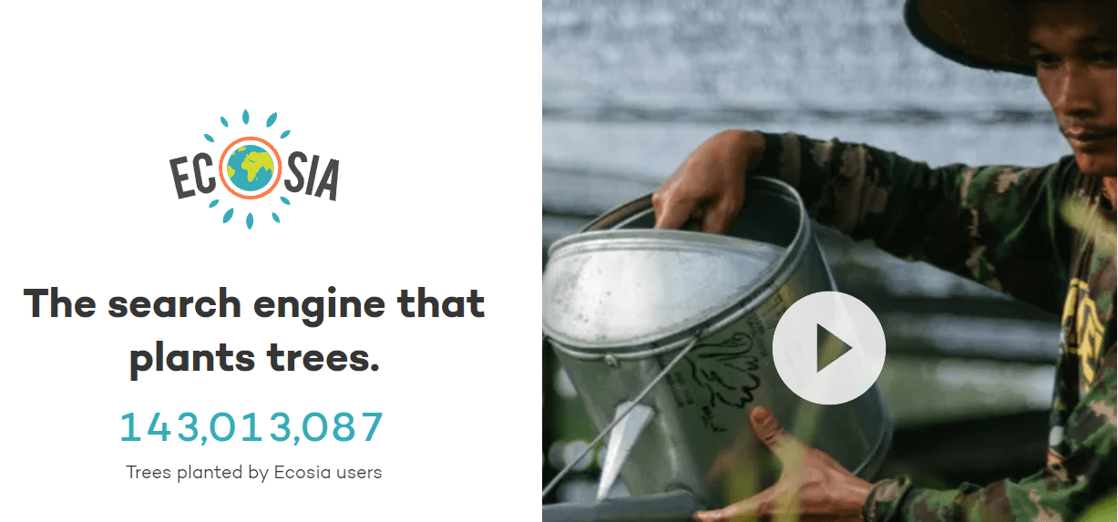 Ecosia homepage